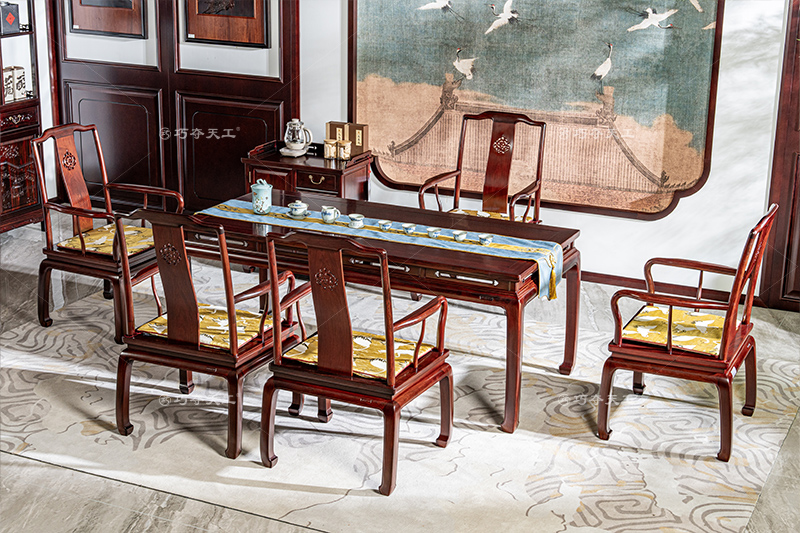 馬蹄足茶臺(tái)桌【絨毛黃檀】